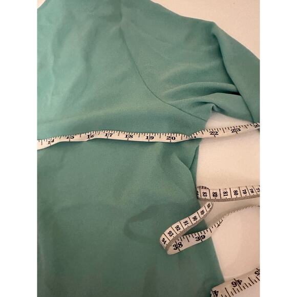NWT Women L Halogen light sea green wrap blouse top long sleeve - Picture 9 of 13